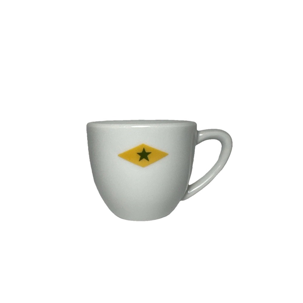 Vintage Maruri China Japan White Coffee Cup Mug Yellow Diamond Green Star Flag